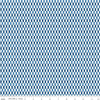 Image of Blue Blooms and Threads Checks White quilting cotton fabric by Christopher Thompson for Riley Blake Designs. Features squares on a blue background. Cute Little Fabric Shop.