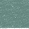 Image of Ambleside Town Names Teal quilting cotton fabric by Amanda Niederhauser for Riley Blake Designs. Features text on a blue background. Cute Little Fabric Shop