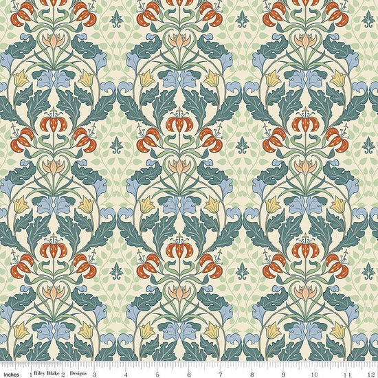 Image of Ambleside Tapestry Cream quilting cotton fabric by Amanda Niederhauser for Riley Blake Designs. Features flowers on a cream background. Cute Little Fabric Shop