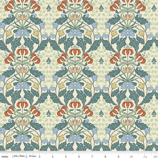 Image of Ambleside Tapestry Cream quilting cotton fabric by Amanda Niederhauser for Riley Blake Designs. Features flowers on a cream background. Cute Little Fabric Shop
