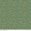 Image of Ambleside Flower Toss Green quilting cotton fabric by Amanda Niederhauser for Riley Blake Designs. Features flowers on a green background. Cute Little Fabric Shop