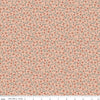 Image of Ambleside Flower Toss Blush quilting cotton fabric by Amanda Niederhauser for Riley Blake Designs. Features flowers on an orange background. Cute Little Fabric Shop