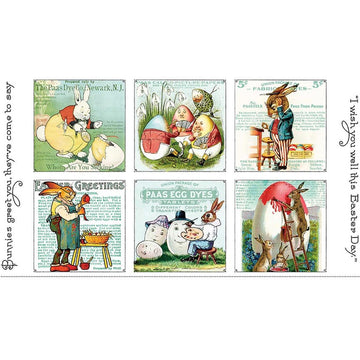 SALE Egg Hunt Large Patch Panel PD17141 - Riley Blake Designs - DIGITALLY PRINTED - Vintage Easter - Quilting Cotton Fabric