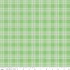 Image of Egg Hunt Plaid Green quilting cotton fabric by J. Wecker Frisch for Riley Blake Designs. Features plaid on a green background. Cute Little Fabric Shop.