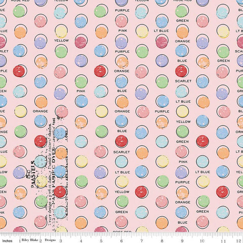 Image of Egg Hunt Egg Dye Dots Pink quilting cotton fabric by J. Wecker Frisch for Riley Blake Designs. Features dots on a pink background. Cute Little Fabric Shop.
