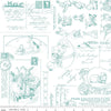 Image of Egg Hunt Easter Post Aqua quilting cotton fabric by J. Wecker Frisch for Riley Blake Designs. Features words on a white background. Cute Little Fabric Shop.