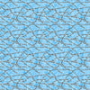 Image of Yippie Ki Yay! Barbed Wire Light Blue quilting cotton fabric by Morris Creative Group for QT Fabrics. Features wire on a blue background. Cute Little Fabric Shop.