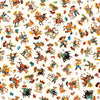 Image of Yippie Ki Yay! Cowboy/Cowgirl Toss Cream quilting cotton fabric by Morris Creative Group for QT Fabrics. Features cowboys on a white background. Cute Little Fabric Shop.