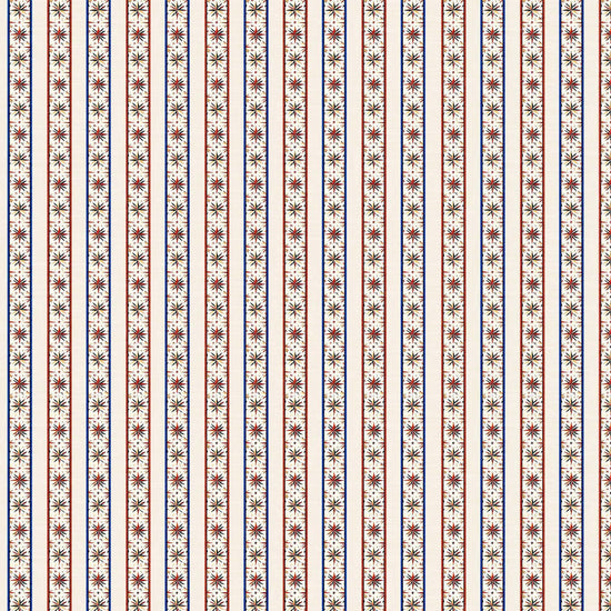 Image of Yippie Ki Yay! Star Stripe Cream quilting cotton fabric by Morris Creative Group for QT Fabrics. Features stripes on a white background. Cute Little Fabric Shop.