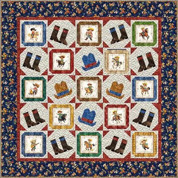 SALE Yippie Ki Yay! Ready to Ride Quilt Kit - QT Fabrics - Pattern Fabric - Western Wild West - Quilting Cotton Fabric - Square Quilt