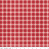 Bee Plaids Cozy C12022 Cayenne - Riley Blake Designs - Plaid Small Leaves Red - Lori Holt - Quilting Cotton Fabric