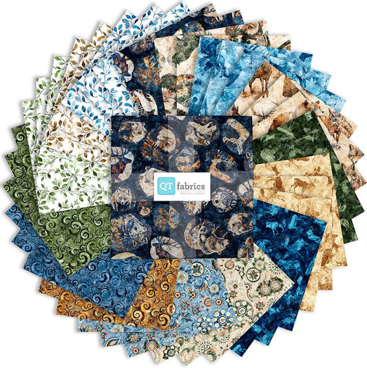 SALE Mountain Splendor Layer Cake 10" Stacker Bundle 10SQ MTSP 6PKN - QT Fabrics- 42-Piece Precut  - Nature - Quilting Cotton Fabric