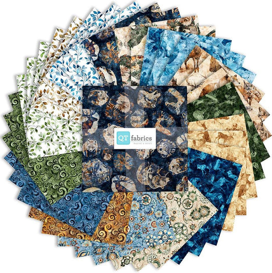 Mountain Splendor Layer Cake 10" Stacker Bundle 10SQ MTSP 6PKN - QT Fabrics- 42-Piece Precut  - Nature - Quilting Cotton Fabric