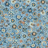 Image of Mountain Splendor Floral & Paisley Blue quilting cotton fabric by Dan Morris for QT Fabrics. Features flowers on a blue background. Cute Little Fabric Shop.