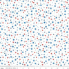 Image of Firecracker Stars White quilting cotton fabric by My Mind's Eye for Riley Blake Designs. Features stars on a white background. Cute Little Fabric Shop.