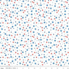 Image of Firecracker Stars White quilting cotton fabric by My Mind's Eye for Riley Blake Designs. Features stars on a white background. Cute Little Fabric Shop.