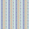 Image of Easter Garden Bunnies Decorative Strip Multi quilting cotton fabric by Julie Lynch for Riley Blake Designs. Features stripes on a purple background. Cute Little Fabric Shop.