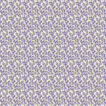Image of Easter Garden Violets Light Green quilting cotton fabric by Julie Lynch for Riley Blake Designs. Features flowers on a purple background. Cute Little Fabric Shop.