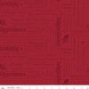 Image of Independence Declaration Cherry Tart quilting cotton fabric by The RBD Designers for Riley Blake Designs. Features words on a red background. Cute Little Fabric Shop.