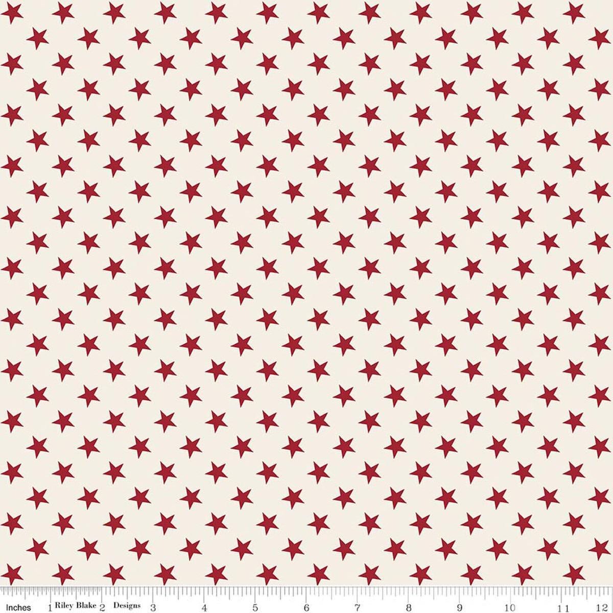 Image of Independence Stars Cream quilting cotton fabric by The RBD Designers for Riley Blake Designs. Features stars on a cream background. Cute Little Fabric Shop.