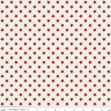 Image of Independence Stars Cream quilting cotton fabric by The RBD Designers for Riley Blake Designs. Features stars on a cream background. Cute Little Fabric Shop.