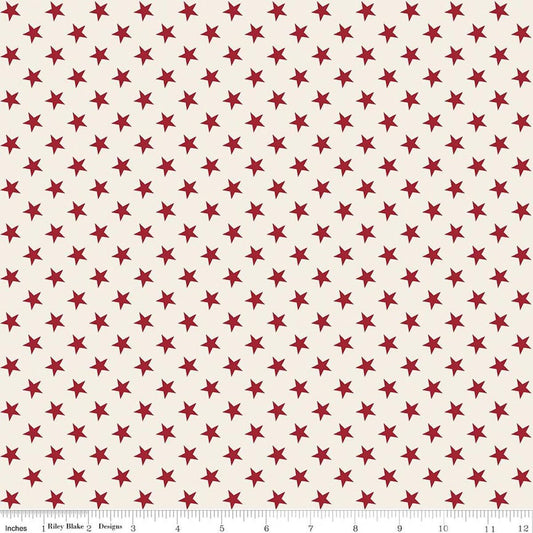 Image of Independence Stars Cream quilting cotton fabric by The RBD Designers for Riley Blake Designs. Features stars on a cream background. Cute Little Fabric Shop.
