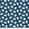 Image of Independence Drums Oxford quilting cotton fabric by The RBD Designers for Riley Blake Designs. Features drums on a blue background. Cute Little Fabric Shop.