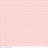 Image of Meadow Moments Summer Gingham Pink quilting cotton pattern by Little Forest Atelier for Riley Blake Designs. Features gingham on a pink background. Cute Little Fabric Shop.