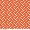 Image of Meadow Moments Flower Sprinkle Geranium quilting cotton pattern by Little Forest Atelier for Riley Blake Designs. Features flowers on an orange background. Cute Little Fabric Shop.