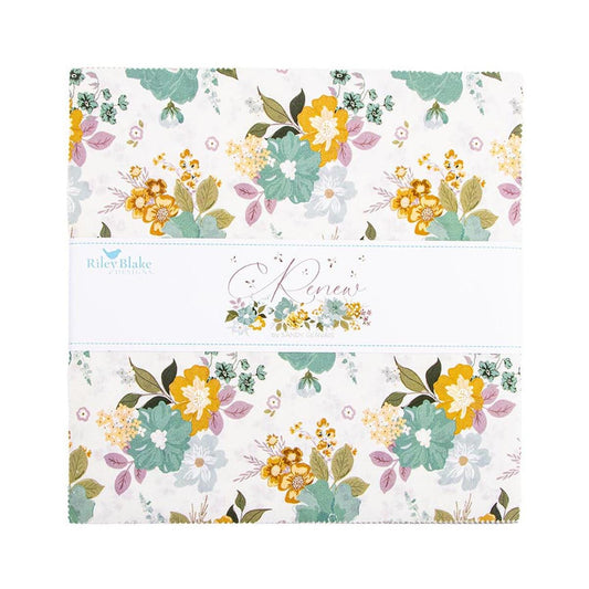 Renew 10" Stacker Floral Fabric - 10-17280-42 - 42-Pieces Precut - Riley Blake Quilting Cotton Fabric