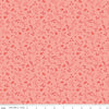Image of Front Porch Floral Coral quilting cotton fabric by Jill Finley for Riley Blake Designs. Features flowers on a pink background. Cute Little Fabric Shop.