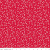 Image of Front Porch Stems Red quilting cotton fabric by Jill Finley for Riley Blake Designs. Features flowers on a red background. Cute Little Fabric Shop.