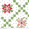 Image of Front Porch Flower Chain Cheater Print White quilting cotton fabric by Jill Finley for Riley Blake Designs. Features flowers on a white background. Cute Little Fabric Shop.