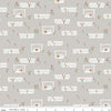 Image of Front Porch Porch Swings Gray quilting cotton fabric by Jill Finley for Riley Blake Designs. Features garden fences on a gray background. Cute Little Fabric Shop.