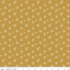Image of Renew Ditsy Gold quilting cotton fabric by Sandy Gervais for Riley Blake Designs. Features flowers on a yellow background. Cute Little Fabric Shop.