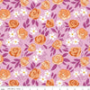 Image of Homage Main Lavender quilting cotton fabric by Fran Gulick for Riley Blake Designs. Features flowers on a purple background. Cute Little Fabric Shop.