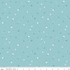 Image of Homage Hexi Aqua quilting cotton fabric by Fran Gulick for Riley Blake Designs. Features hexagons on a blue background. Cute Little Fabric Shop.