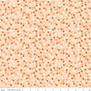 Image of Homage Ditsy Floral Shell quilting cotton fabric by Fran Gulick for Riley Blake Designs. Features flowers on an orange background. Cute Little Fabric Shop.