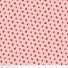 Image of Serendipity 2 Strawberries Pink quilting cotton fabric by Minki Kim for Riley Blake Designs. Features strawberries on a pink background. Cute Little Fabric Shop.
