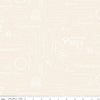 Image of Elegant Essentials Text Cream quilting cotton fabric by Jennifer Bosworth for Riley Blake Designs. Features text on a cream background. Cute Little Fabric Shop.