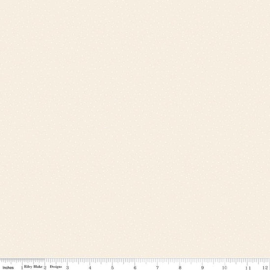 Image of Elegant Essentials Scatter Dot Cream quilting cotton fabric by Jennifer Bosworth for Riley Blake Designs. Features dots on a cream background. Cute Little Fabric Shop.