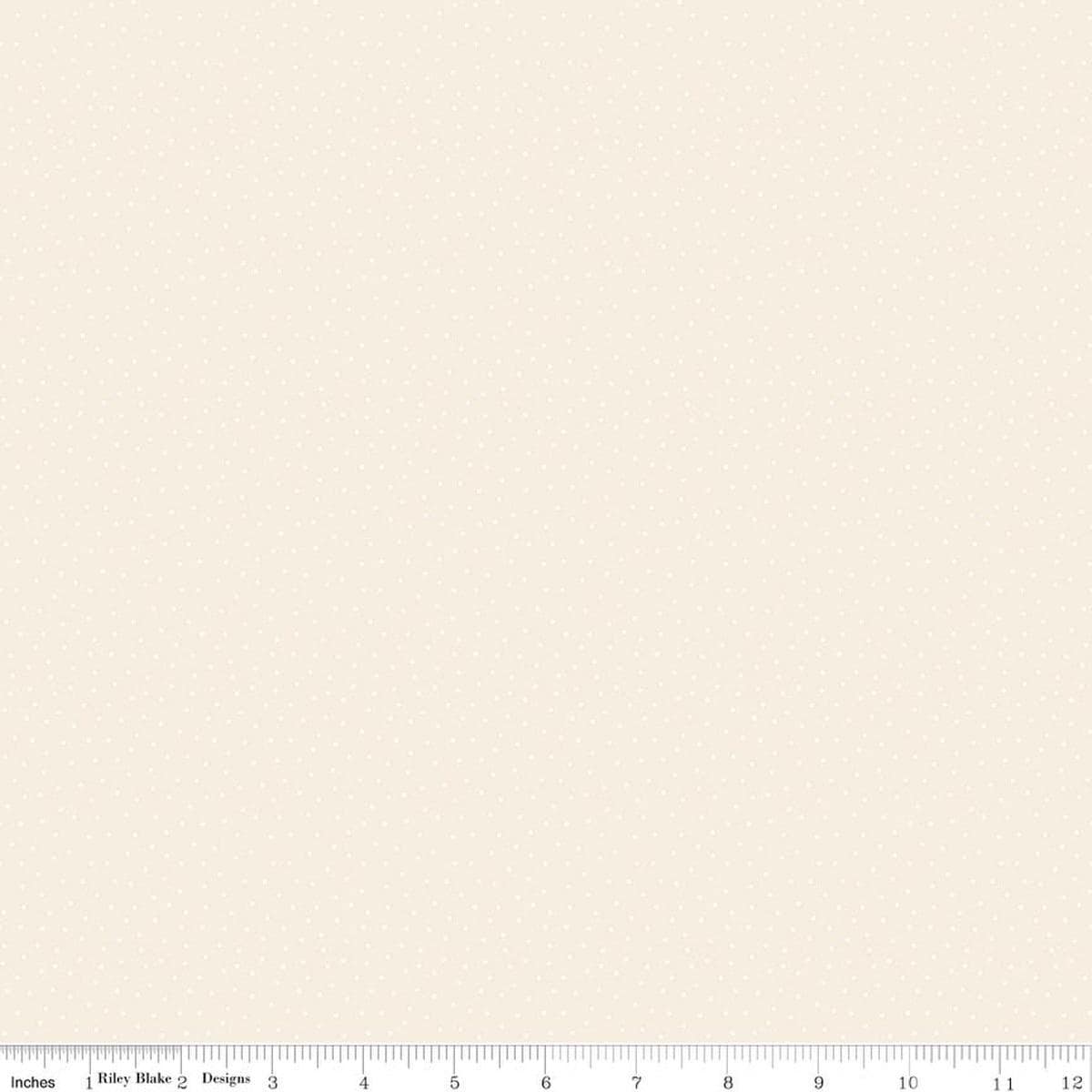 Image of Elegant Essentials Scatter Dot Cream quilting cotton fabric by Jennifer Bosworth for Riley Blake Designs. Features dots on a cream background. Cute Little Fabric Shop.