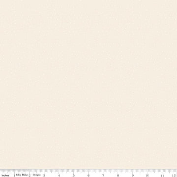 Image of Elegant Essentials Scatter Dot Cream quilting cotton fabric by Jennifer Bosworth for Riley Blake Designs. Features dots on a cream background. Cute Little Fabric Shop.