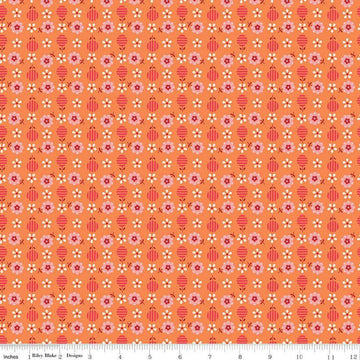 Bee Dots Ida Marie Pumpkin - Riley Blake Designs - Lori Holt - Quilting Cotton Fabric