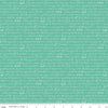 Image of Awakening Garden's Promise Sea Glass quilting cotton fabric by Cherry Guidry for Riley Blake Designs. Features text on a blue background. Cute Little Fabric Shop.