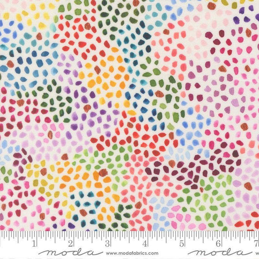 Image of Soulstice Treasure Cloud quilting cotton fabric by Create Joy Project for Moda Fabrics. Features abstract watercolors on a white background. Cute Little Fabric Shop.