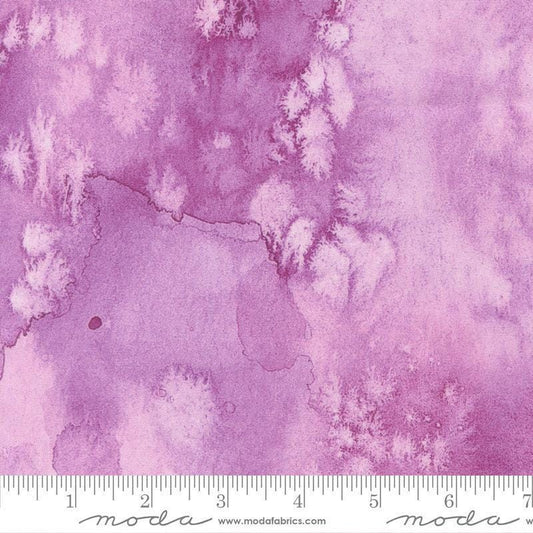 Image of Flow Basics Lavender quilting cotton fabric by Create Joy Project for Moda Fabrics. Features abstract watercolor on a purple background. Cute Little Fabric Shop.