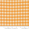 Image of Animal Park Fun Checks Canary quilting cotton fabric by Stacy Iest Hsu for Moda Fabrics. Features checks on an orange background. Cute Little Fabric Shop.