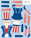 SALE Firecracker Uncle Sam Panel Patriotic Fabric - P17206 - Riley Blake Quilting Cotton Fabric