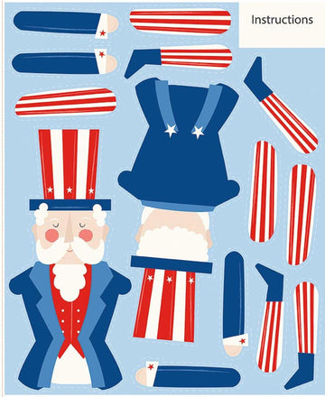 SALE Firecracker Uncle Sam Panel Patriotic Fabric - P17206 - Riley Blake Quilting Cotton Fabric